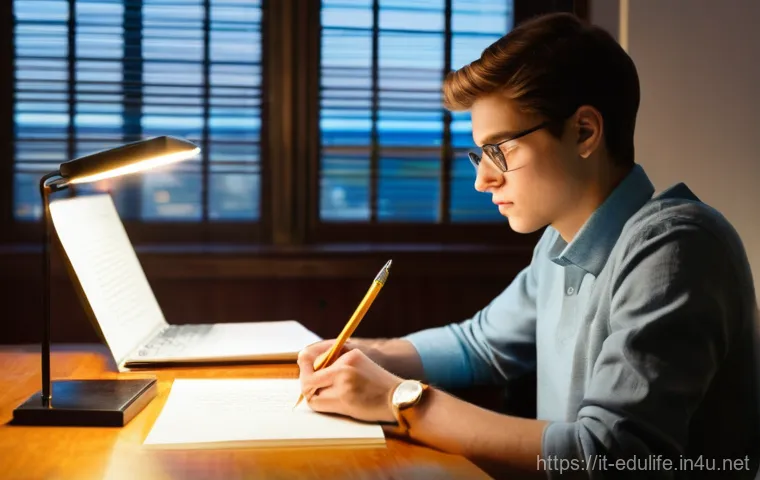 평생교육사와 실습 보고서 작성법 - **Prompt 1: Overcoming the Blank Page and Starting Small**
"A young adult, early twenties, with ...