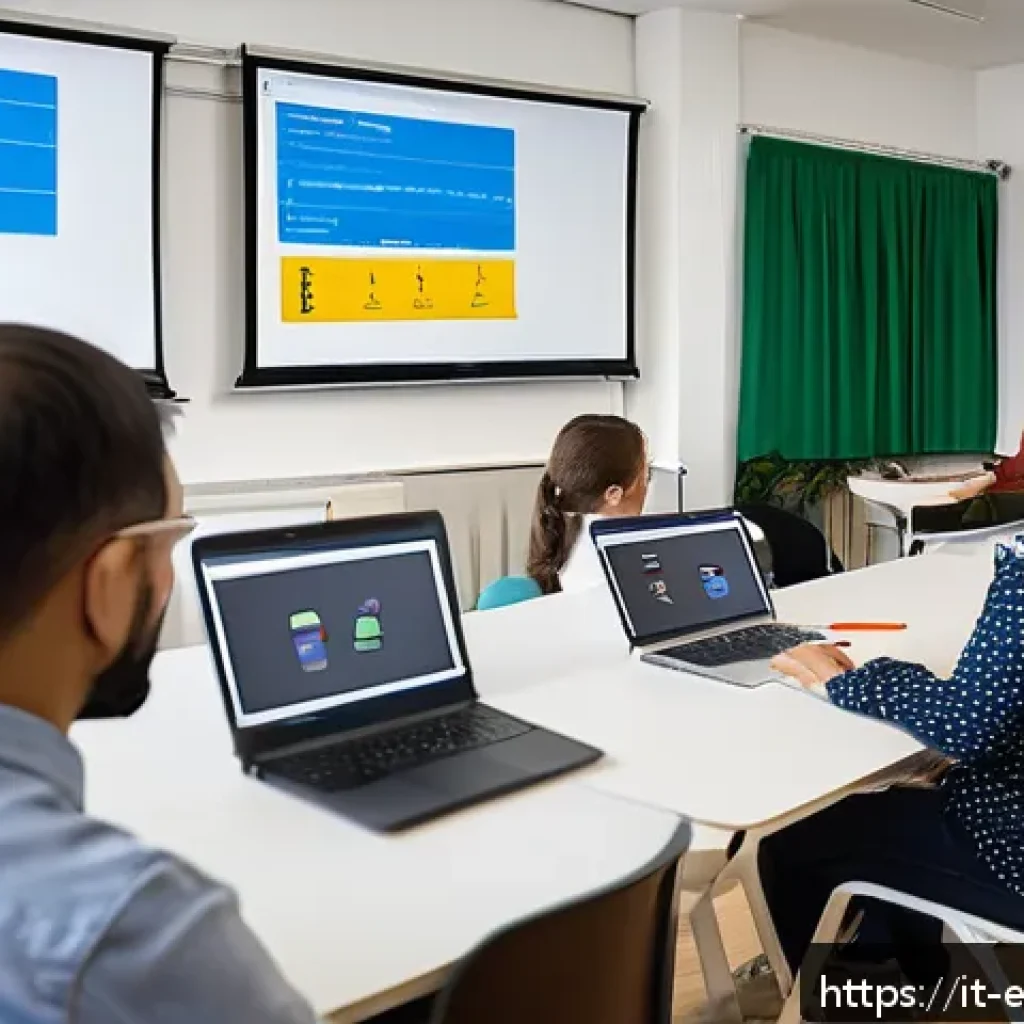 평생교육사와 평생 학습 정책 변화 - A modern Italian lifelong learning classroom blending traditional and digital education methods: div...